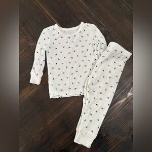 Little Me Bamboo White and Blue Floral Two Piece Pjs 12 Month